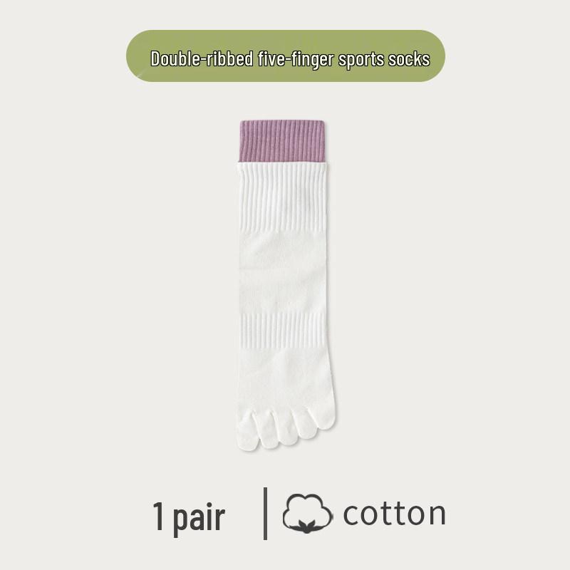 Women's Five-Toe Yoga & Sports Socks - Mid-Calf, Anti-Odor, For Spring & Autumn