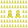 Set of 10 Awareness Pin Yellow Ribbon Shaped Brooches Colorful Lapel Pin Jewelry Stylish Enamel Breastpins for Women