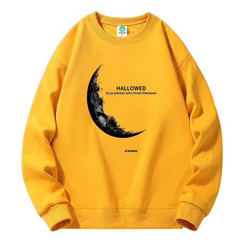 

Свитер с круглым вырезом мужской весенне-осенний мужской плотный весенний повседневный большой размер мужской пуловер без капюшона с длинными рукавами 5XL жёлтый