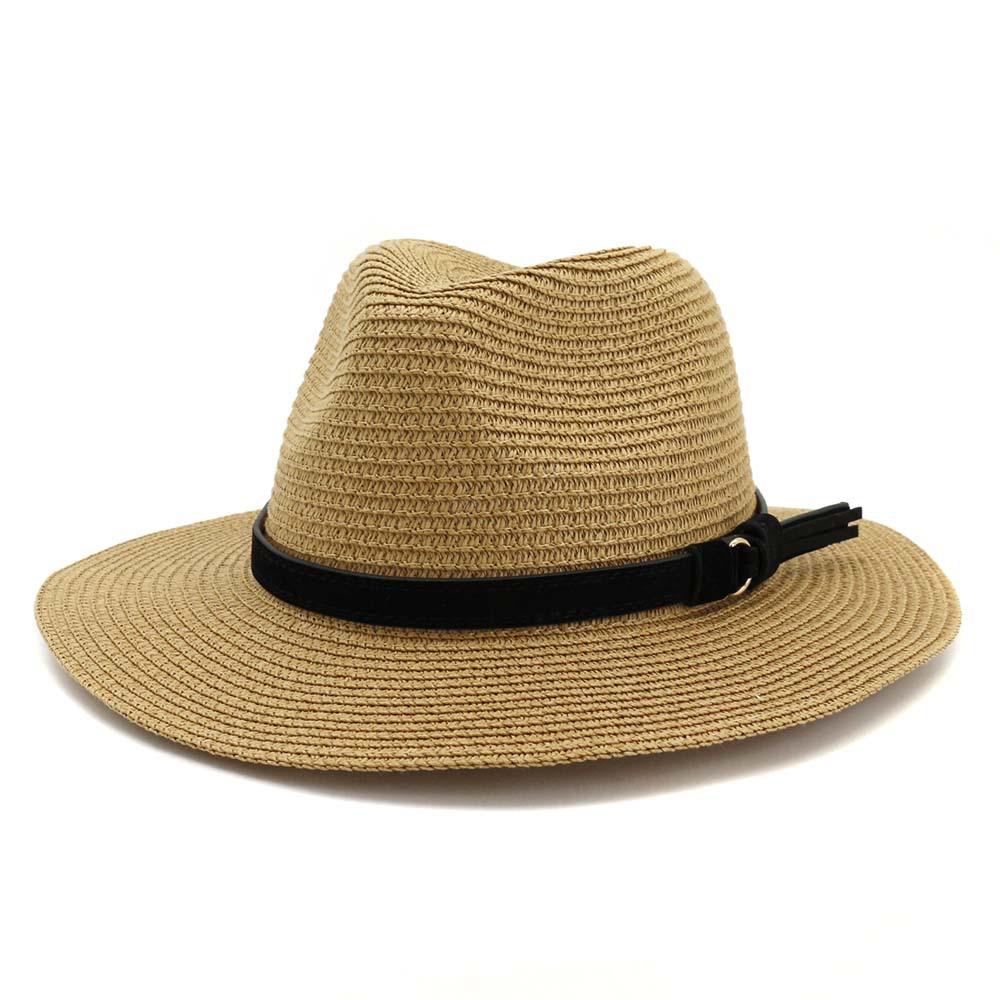 60CM Size Design Mens Straw Sun Hat For Women British Style Panama Church Jazz Hats Summer Beach Vacation Hats