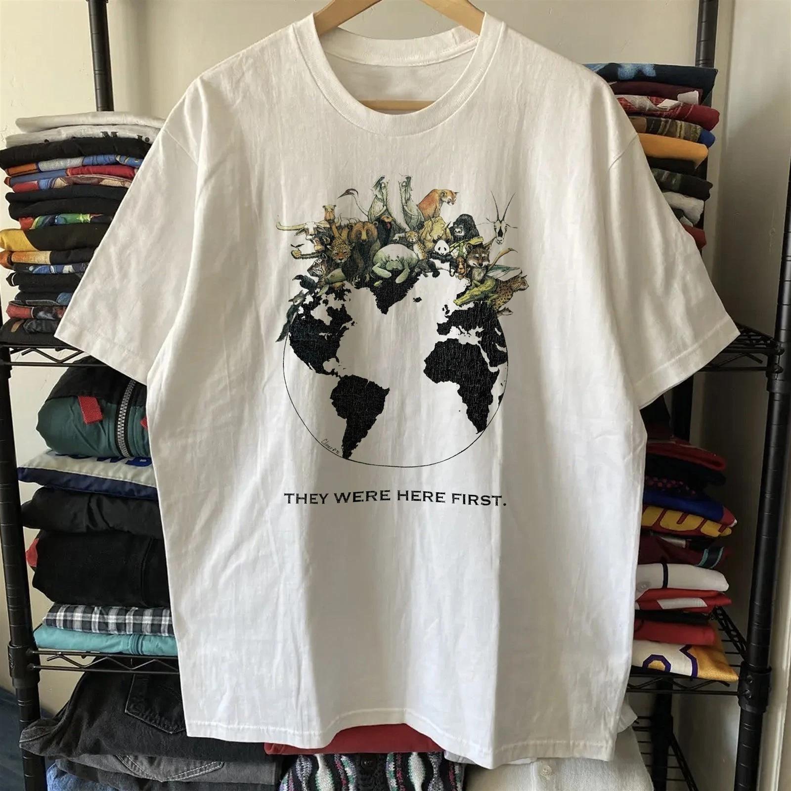 1992 They Were Here First - Washed T-Shirt White M 2XL