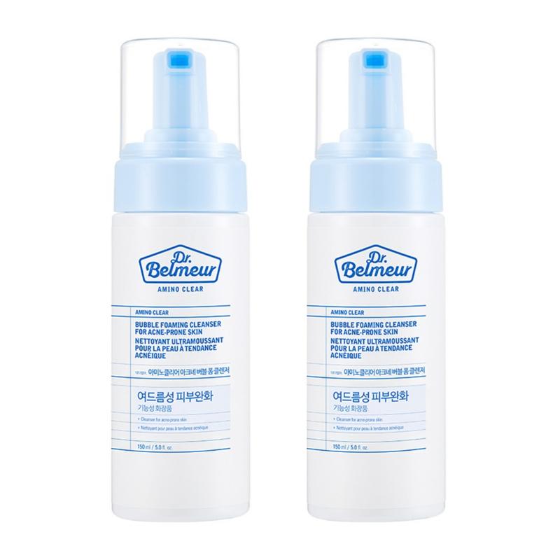 

[THE FACE SHOP] Dr.Belmeur Amino Clear Acne Bubble Foam Cleanser (150ml x 2pcs) - Functional Care for Acne-Prone Skin