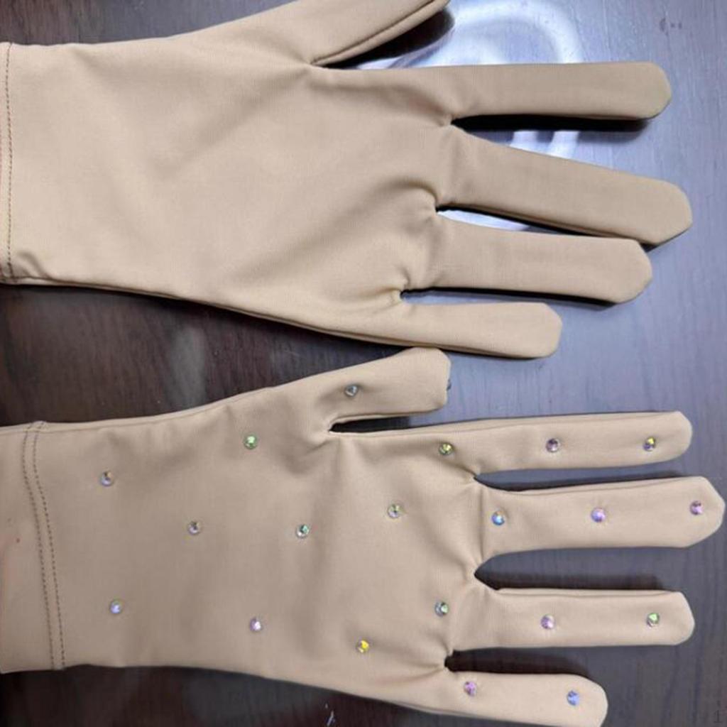 Figure Skating Competition Gloves Thermal Comfortable with Rhinestones Decoration Winter Skate