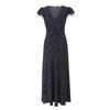 Elegant French Polka Dot Long V-Neck Lace Dress - Women's Summer 2026 Slimming Short-Sleeve Skirt.