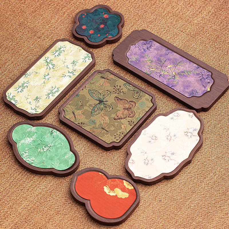 Chinese Retro Tea Tray with Pot Holder