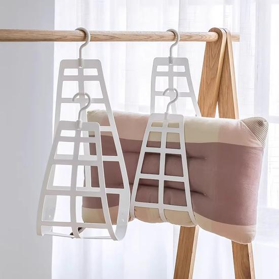 2Pcs Hanging Pillow Drying Racks Strong Load-bearing Adjustable Windproof Bedding Throw Pillows Hanger Plush Doll Dryer Rack