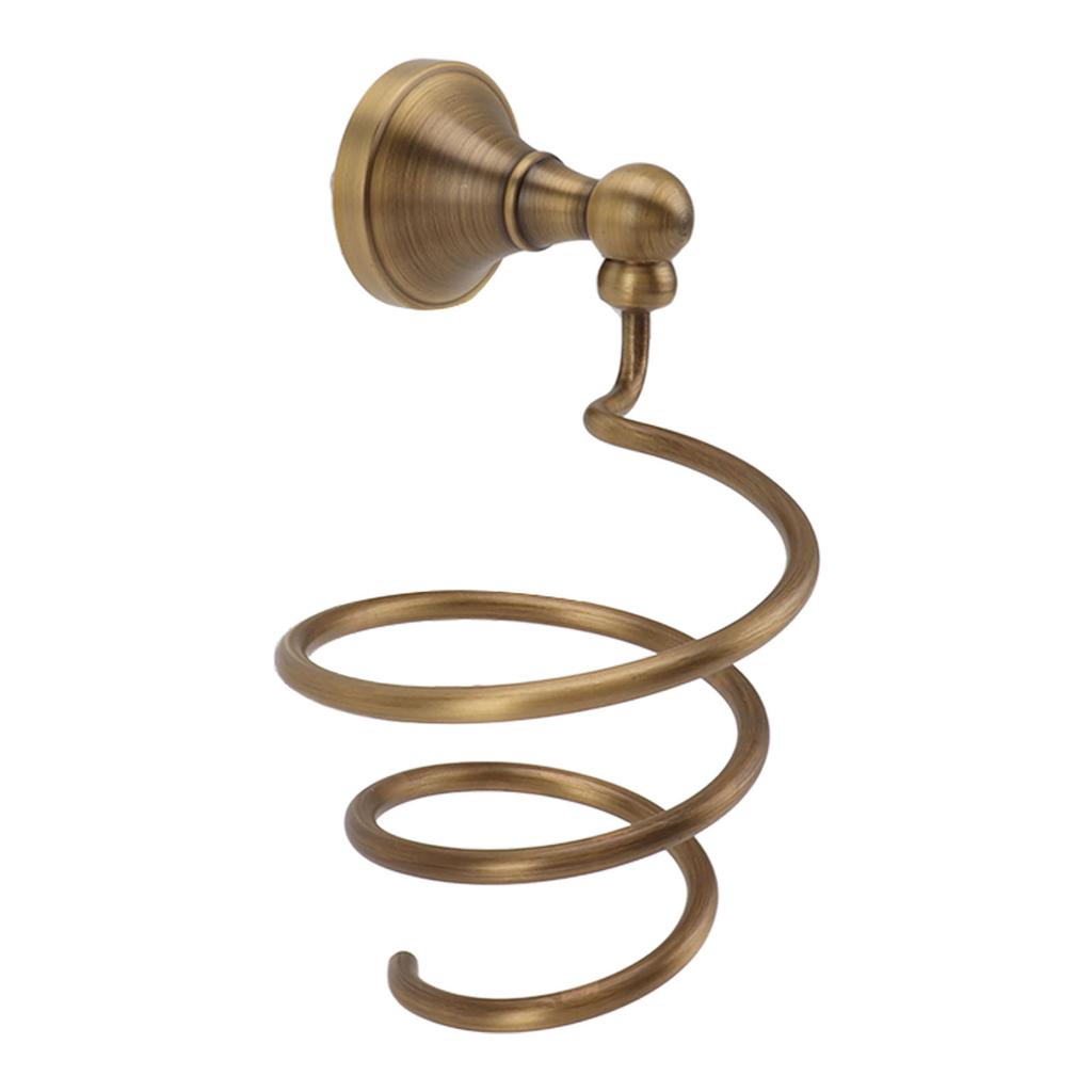Hair Dryer Holder Wall Mounted Copper Hair Dryer Storage Rack Holder Spiral Hair Care Tools Hanger