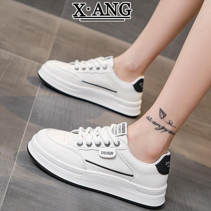 Leather platform white shoes children spring and summer new versatile lightweight breathable casual sports shoes board shoes women