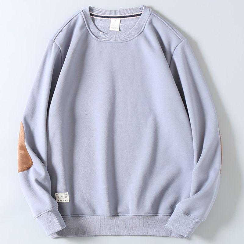 Balance Cargo with Logo Cut off Composite Polar Fleece Autumn and Winter Thickened plus Velvet Thermal round-Neck Loose-Fitting Casual Pullover Tide