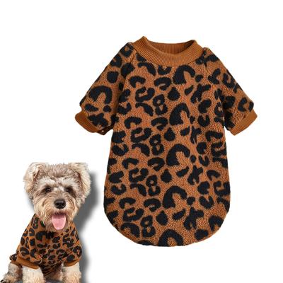 Hundepullover mit Leopardenmuster, warme Hundekleidung für Welpen, Mäntel, Jacke, Winterkleidung für Hunde und Katzen, Kleidung für Chihuahua, Cartoon-Haustierpullover, Kostüm, Bekleidung