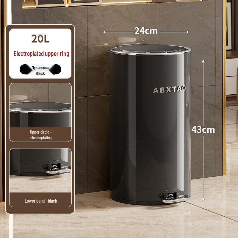 Luxury Foot-Operated Trash Can for Home - Thickened, Lidded, Waterproof for Bathroom & Kitchen