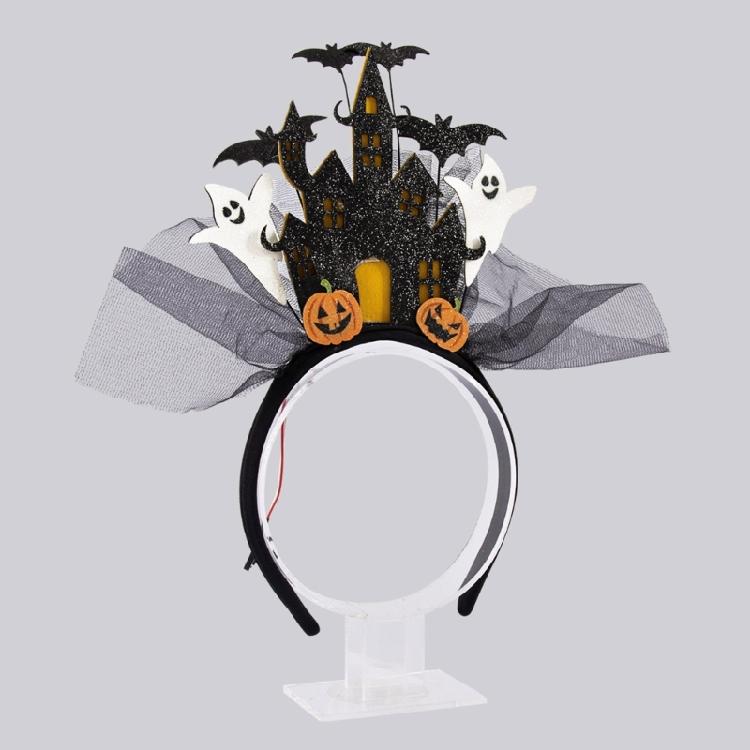3D Glowing Castles Hairband Party Headwear For Halloween Night Event Theme Costume Accessories Festival Props Headpiece