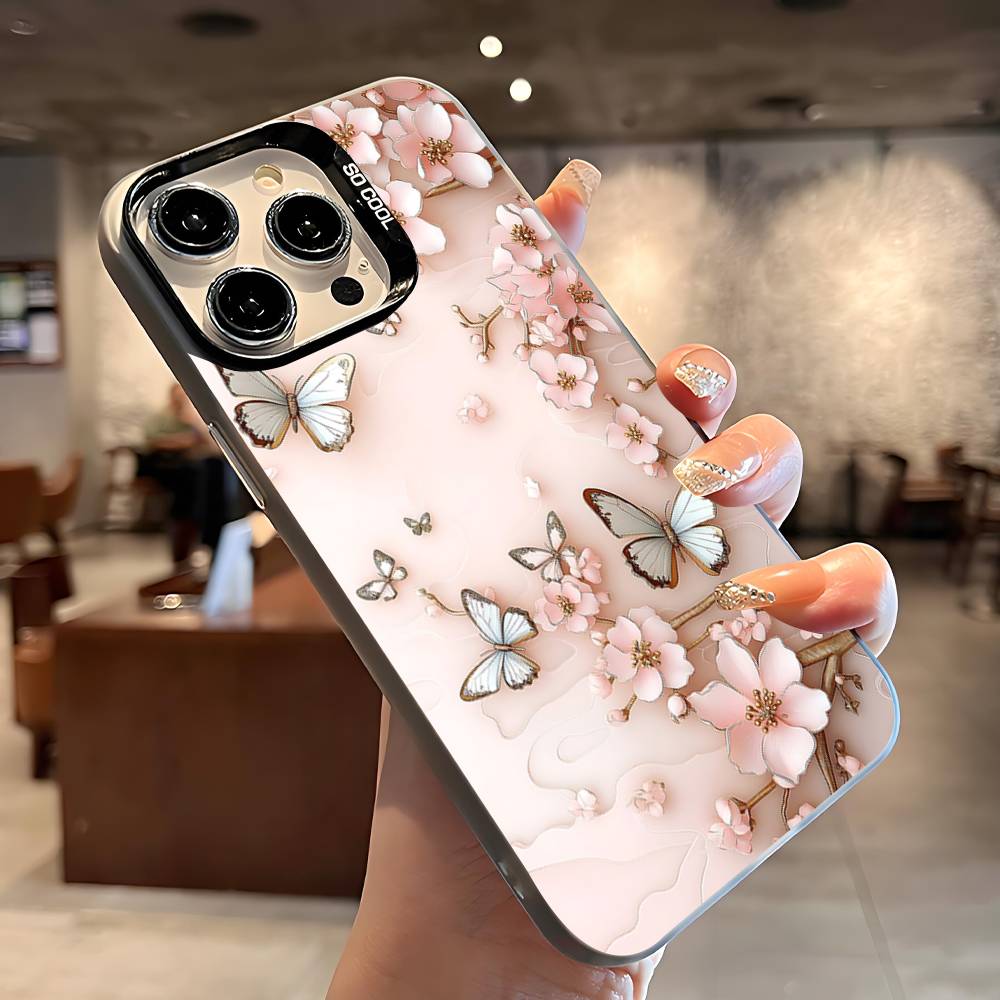 B-Butterfly-F-Floral-D-Design Phone Case For IPhone 17 16 15 14 13 12 Mini 11 8 7 Pro Max Plus Colorful Phone Case