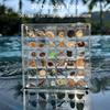 1Pc Rock Collection Box For Bead Nail Jewelry Acrylic Magnetic Seashell Storage Box 36/64 Grids Small Craft Organizers Container