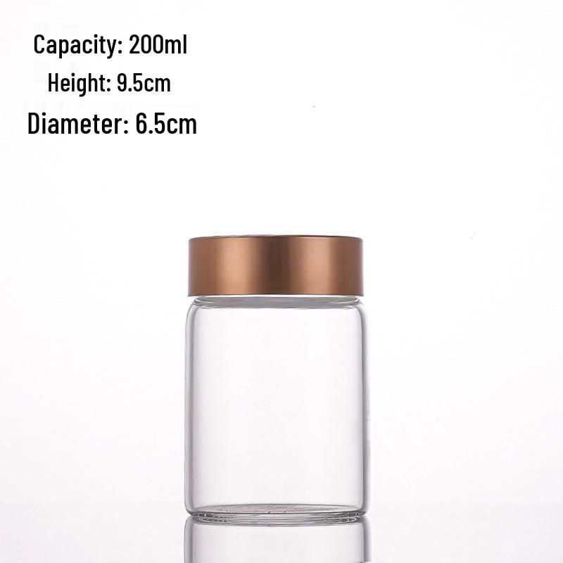 Rose Gold Portable Tea Dispenser - Large Caliber Glass Bottle with Aluminum Cap (65mm), Recyclable and Durable.