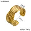 CARLIDANA Vintage Bracelet Stainless Steel Plated Gold Color Luxury Exaggerated Irregular Opening Bracelet New Women's Jewelry