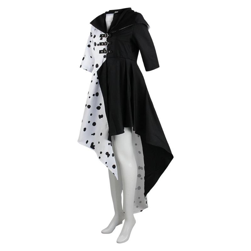 Halloween 101 Loyal Dog cos Dress Black and White Witch Kuila Deville Spotted Costume Performance Costume