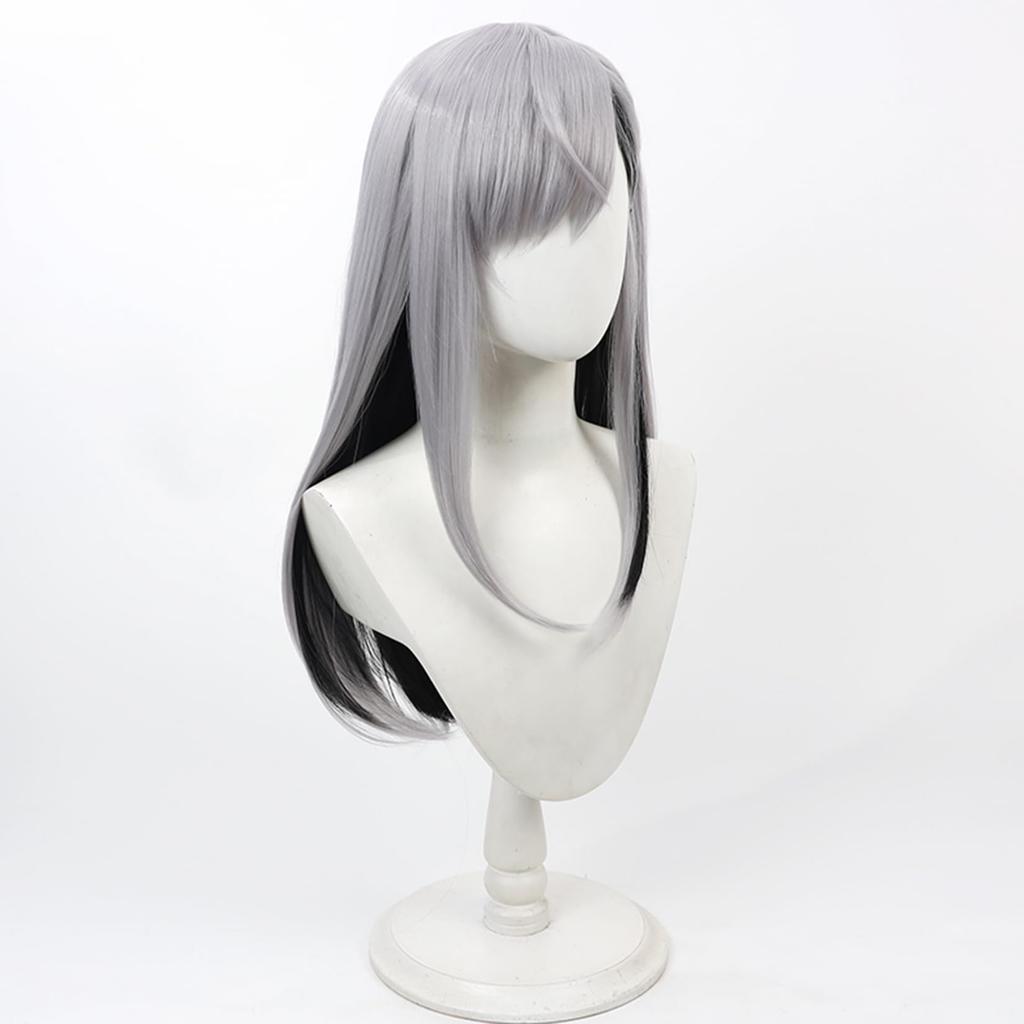 Laubao Shopping Higuchi Kaede Cosplay Long Straight Costume Accessory for and More Wig, Gray/Black Hair, Mesh, Hair, Heat-Resistant, Disguise,