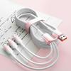 Crystal Gradient Braided Three-in-One Charging Cable for Huawei, Apple, and Android.