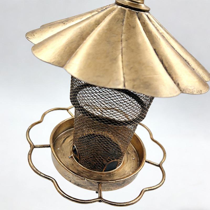 Bird Feeder For Outdoors Squirrel Proof Metal Feeding Station Large Capacity Hangable Heavy Duty Bird Feeder With Roof
