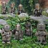 Knight Gnomes Garden Statue Guard Cross Templar Dwarf Guard Armor Samurai Miniature European Knight Resin Garden Decoration