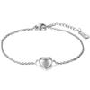 Stainless Steel Heart Pendant Bracelet, Custom Engraving Available for Women