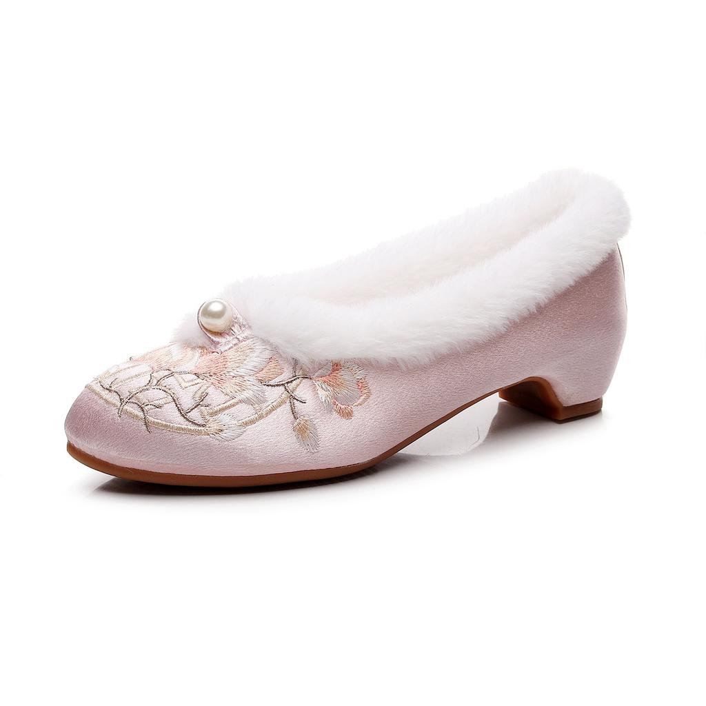 [Fragrant Soft Cotton Shoes] 2024 Winter New Products Old Beijing Embroidered Shoes Han Elements Ethnic Style Hanfu Velvet Cotton Shoes
