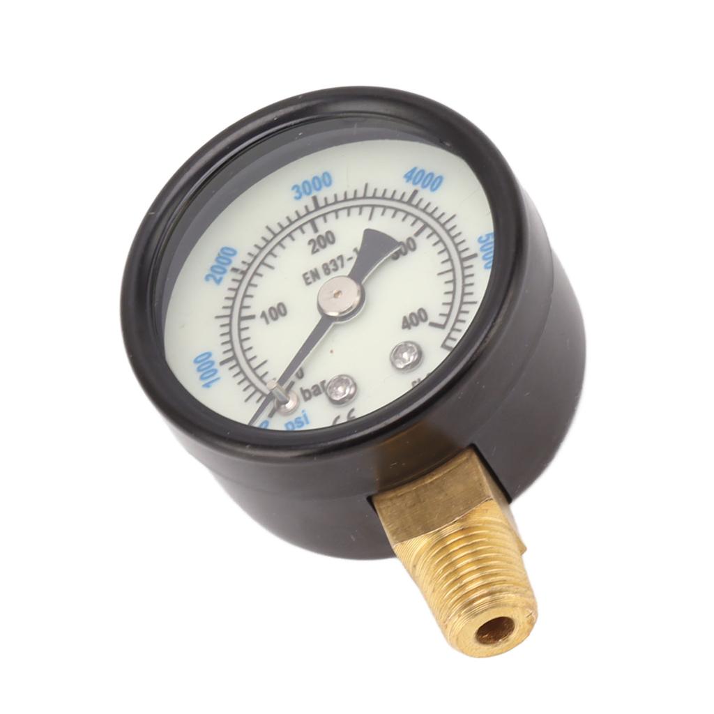 6000psi Dual Scale Pressure Gauge 1 8 Npt Connection Pressure Gauge Suitable For CO2 Aerated Bottle