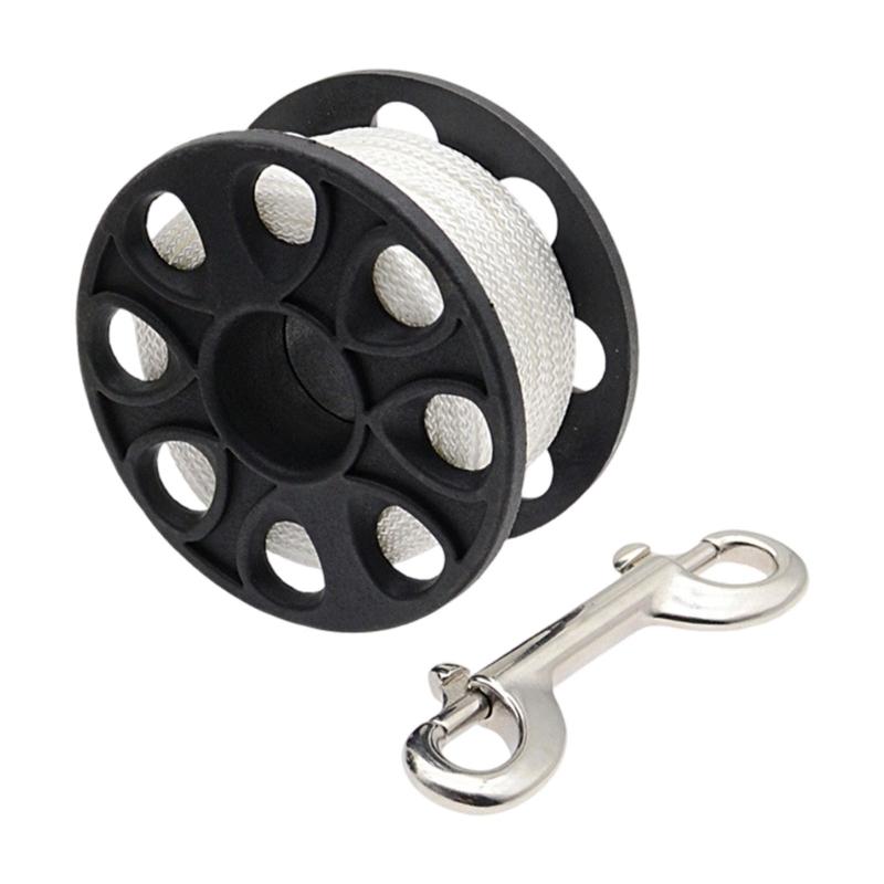 Multipurpose Scubas Diving Reel Compacts Diving Line Spool With High Visibilities Nylon Cord For Underwater Navigations