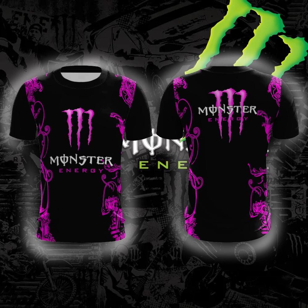 Monster Energy Tengman Pattern Cool Trendy Comfortable Breathable Quick Drying Street Vitality Men's Sports Round Neck T-shirt