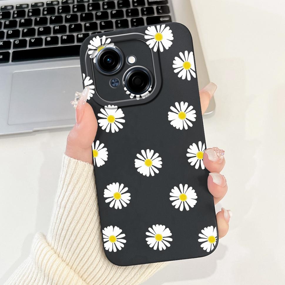For Tecno Spark Go 1 Case Stylish Sunflower Butterfly Soft Silicone Phone Case For Tecno SparkGo 1 GO1 6.67" Cover Bumper