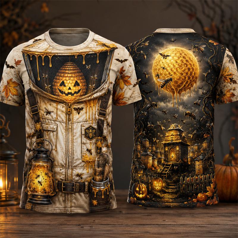 Halloween Pumpkin Graphic T-shirt Men 3D Print Short Sleeve Funny T-shirt Fashionable Comfortable Loose Casual Versatile Sports T-shirt