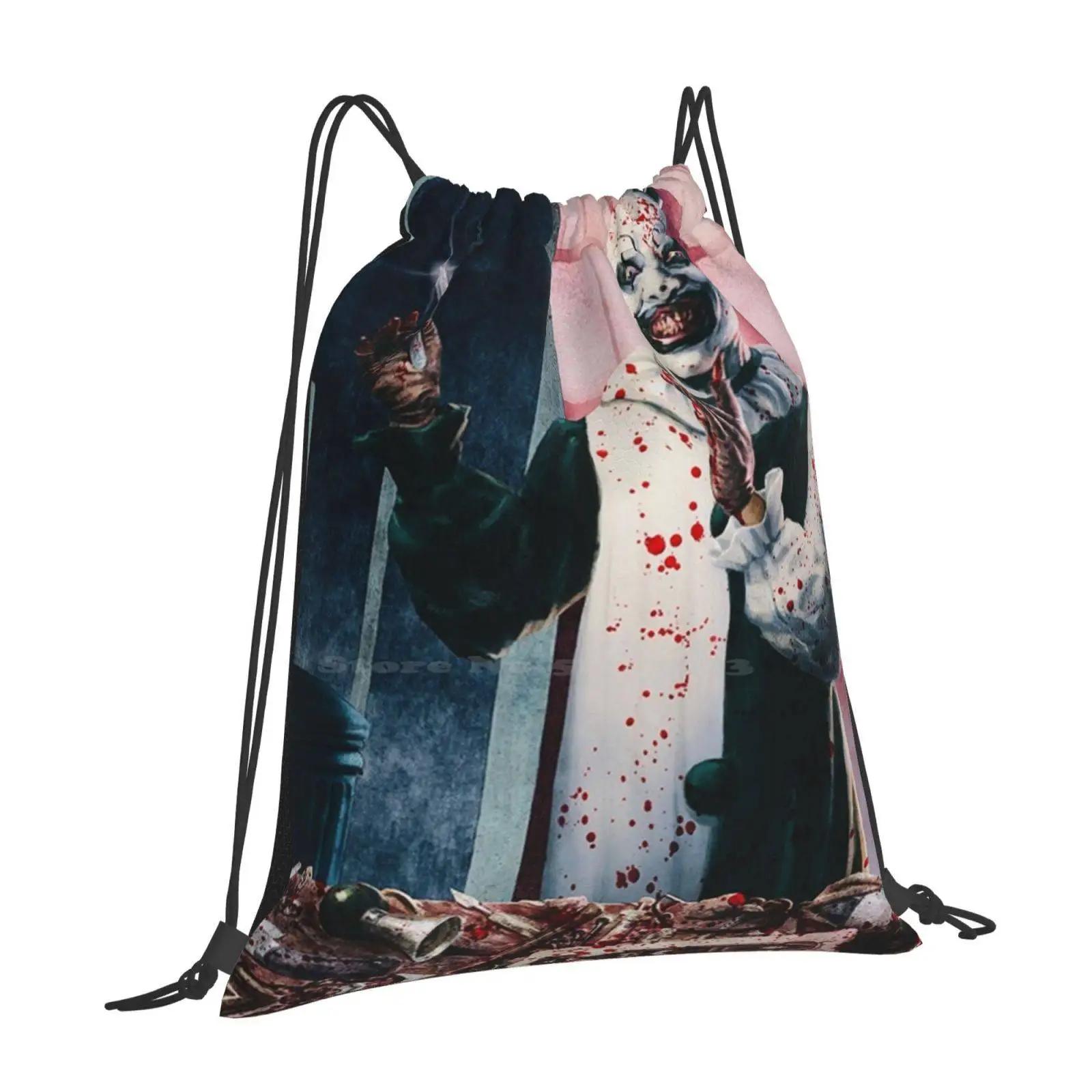 Terrifier Horror Movie Art School Bags Travel Laptop Backpack Terrifier Scary Halloween Clowns Art The Clown Art Clown Film OneSize