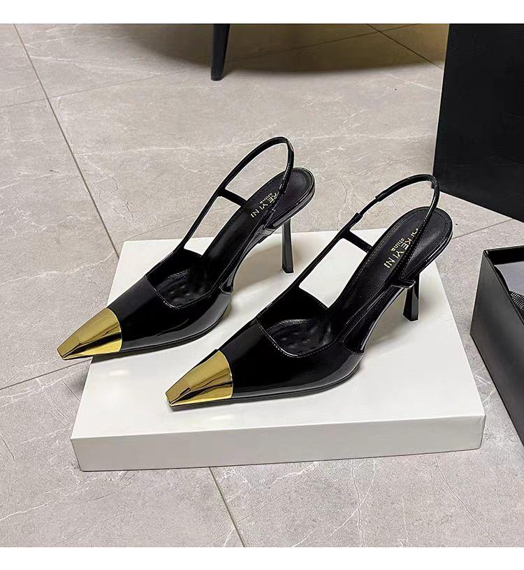 

Fashion Mixed Color Pump Hollow Slip-On Genuine Leather Luxury Elegant Concise Fashion Women Shoes New Pointed Toe Thin Heels Super High 34 чёрный