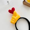 Cartoon Thumbs Up Heart Shaped Plush Headband for Photos & Face Washing