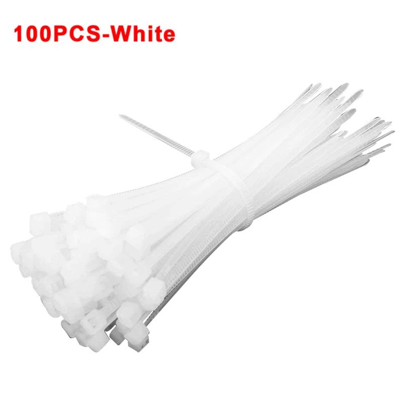 

200/100 шт. Нейлонові кабельні стяжки Самоблокуючі шнурові стяжки Ремені Петля для кріплення Пластикові стяжки для домашнього офісу 3X100MM W1.9MM