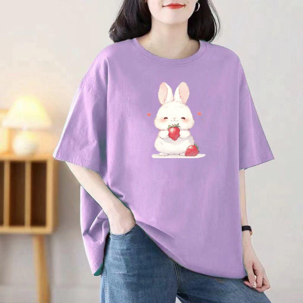 Summer New Short-sleeved T-shirt Female Korean Version of The Printed Loose Tops Loaded Cotton