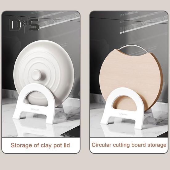 Adjustable Cutting Board Holder Pot Lid Stand Auto Width Adjustment Multi-Purpose Countertop Cutting Board Holder Rack