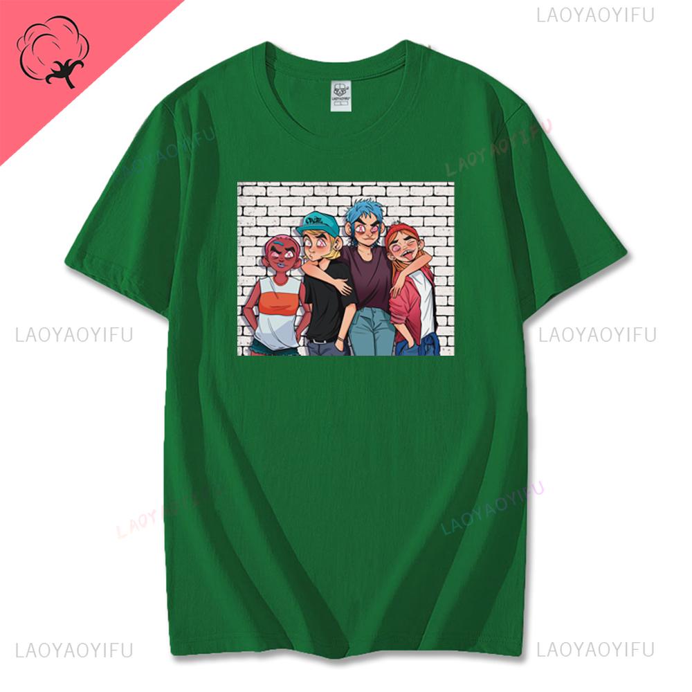 Vintage Music Band Gorillaz PUNK ROCK Printed T Shirt Men Women Summer 90s Oneck Cotton Short Sleeve Tshirts Y2K Clothing Tee