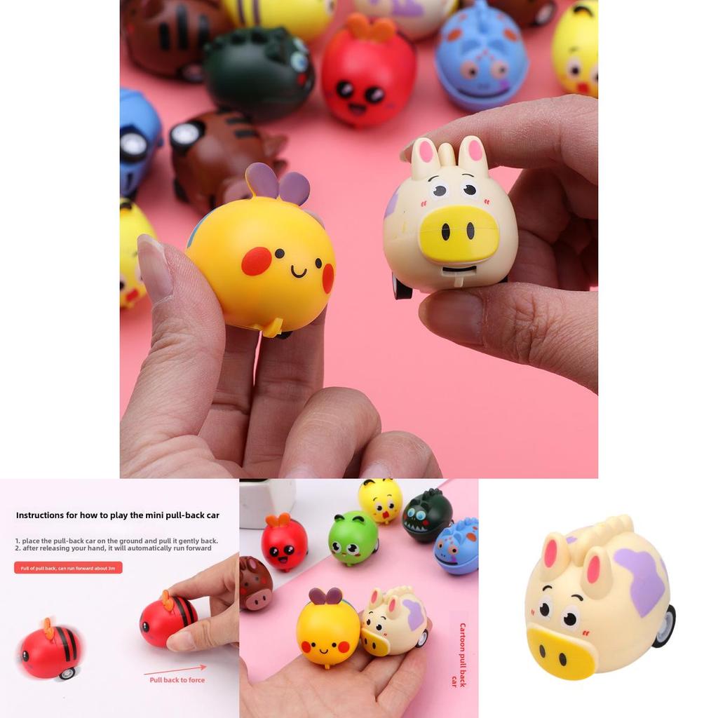 Childrens Cartoon Bunny Mini Pull Back Car With Animal Design For Kids Playroom Decor