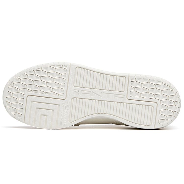 Anta Lifestyle Series Waffle Durable Breathable Low-Top Skate Shoes Women Sneaker Ivory 122148081R-3