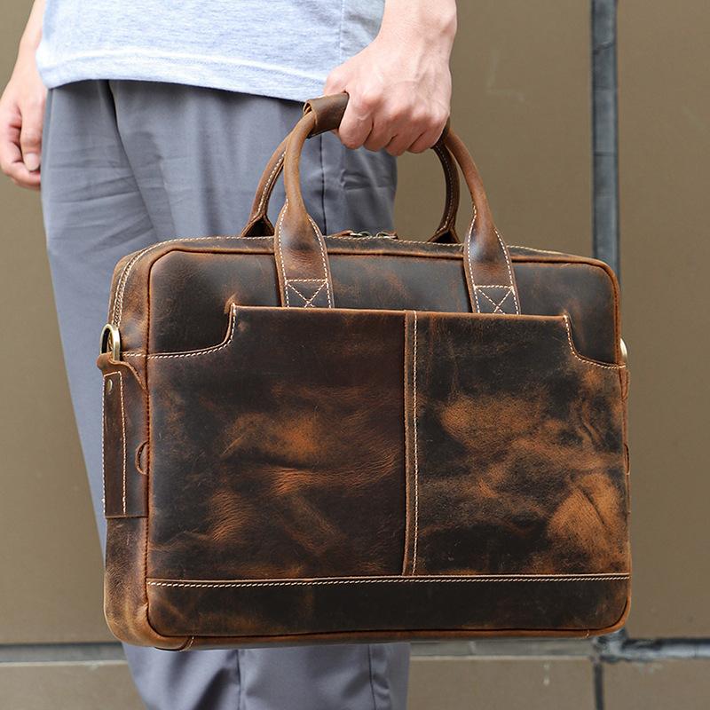 15.6“ Men Briefcase Bag Men's Bag Genuine Leather Briefcases Man Business Laptop Computer Handbags For Men Working Tote Bag
