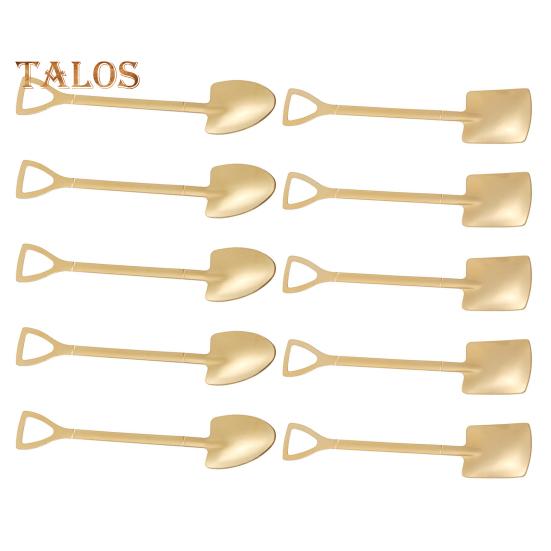 10Pcs Watermelon Spoon Set Stainless Steel Pointed Square Spoons Utensils for Dessert Coffee Yogurt Cake Fruit Ice Cream