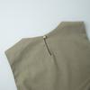 Women's  Spring Summer New Cotton Linen Casual Set Crew Neck Vest + Pleated Mini Skirt Outfit European American Style