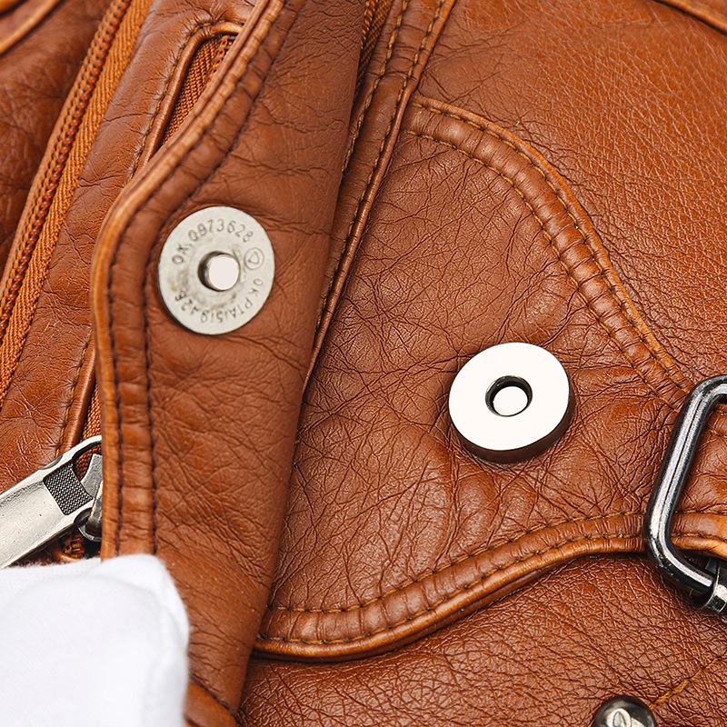 Women's Retro Soft Leather Shoulder Bag - Small Square Crossbody for Middle-aged and Elderly