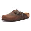 Birkenstock Boston Clogs with Soft Footbed Size Cm (Narrow Width), Leather, Havana, 24.0