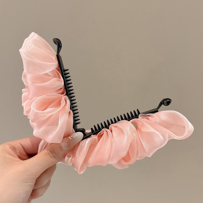 Pleated Bow Hair Clip Girl Hair Clip Hair Clip Hair Clip Artifact Ponytail Clip High-Grade Banana Clip