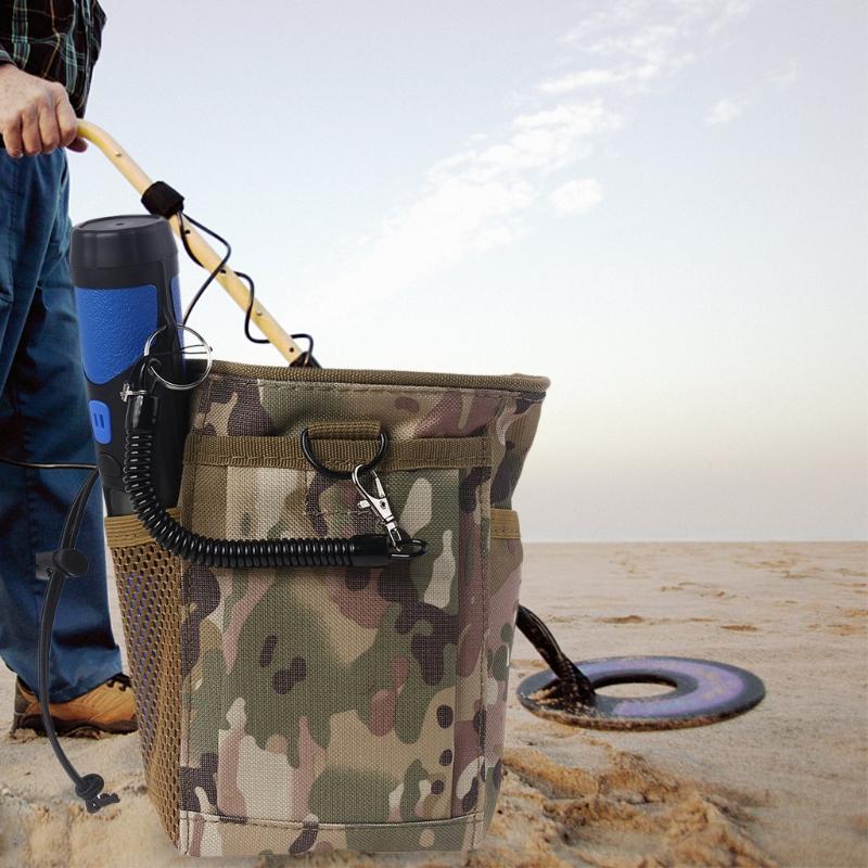 Upgraded Drawstring Digger's Pouch Finds/luck Bag Camo Combo Pick Up Waist Pockets for Metal Detecting Treasure Hunting