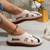 Fashion 2025 Fashion Closed Toe Women's Sandals New Plus Size Casual Comfortable Summer Hollow Out Soft Bottom Best Seller Flat Sandals