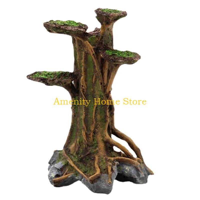 F26C Реалистичный ствол дерева из смолы, имитация ствола дерева для аквариума, для DIY рыбок